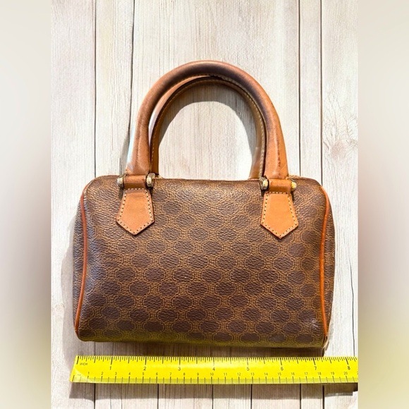 Celine Triomphe Macadam Rare Vintage Mini Boston EUC Approximately 7.5”x4” - Picture 5 of 14